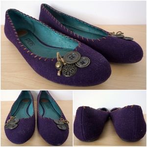 PINK STUDIO Anthropologie Button Ballet Flats Shoe